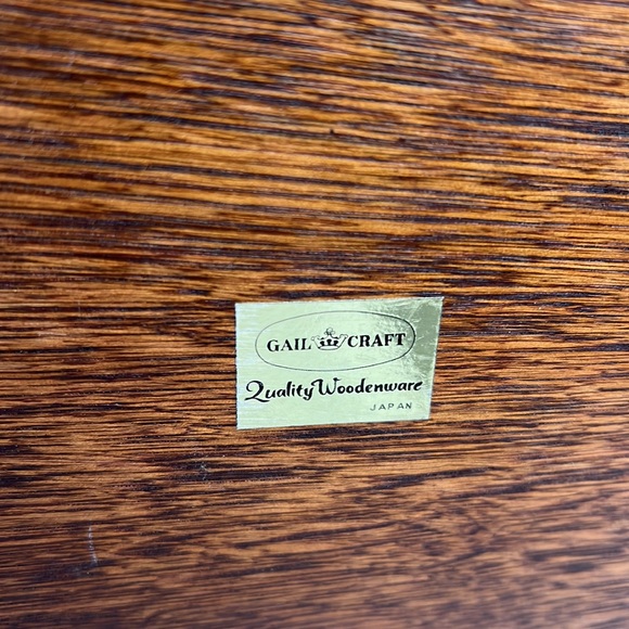 Vintage Gail Craft Cheeseboard Wood & Ceramic Tile Appetizer Serving Tray MCM - Picture 5 of 12